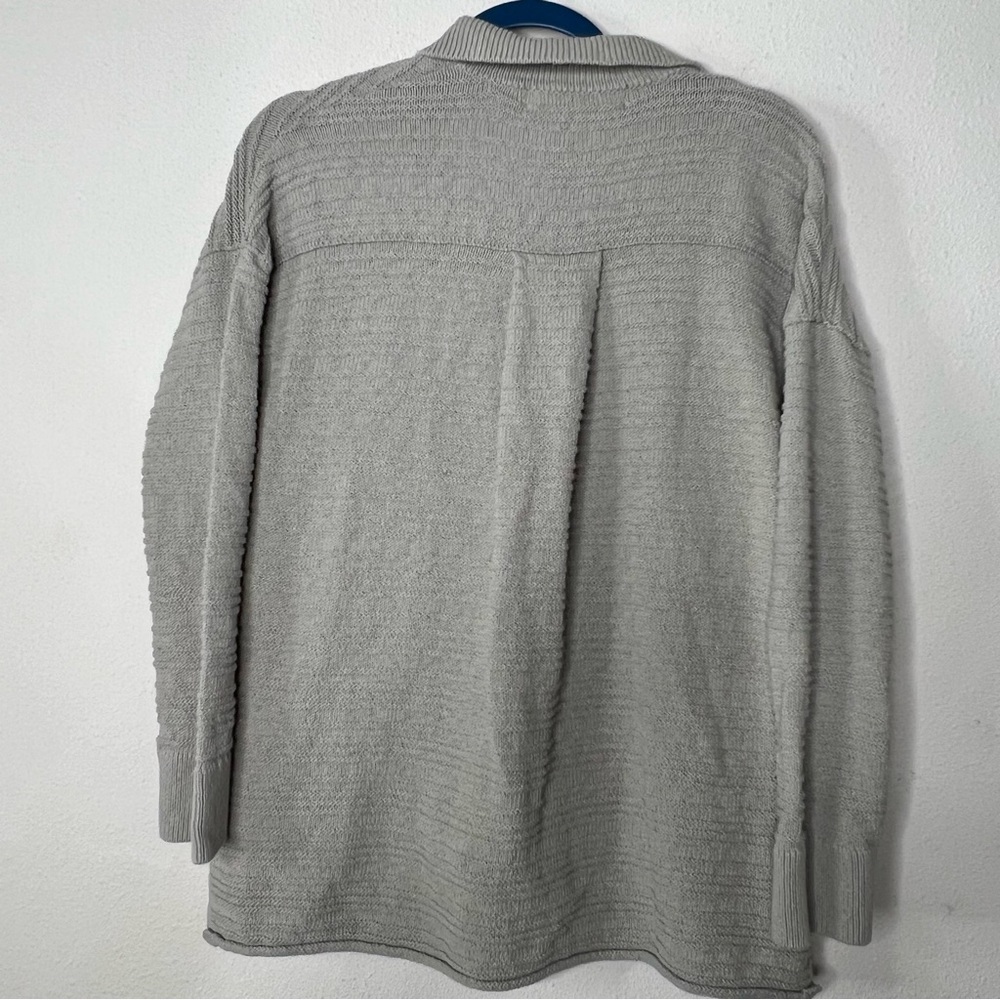 *NEW* Free People Beach Textured Knit Collared Cardigan, Grey, size XS - Picture 4 of 4